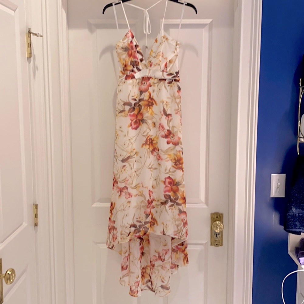 White House Black Market Floral Halter Dress